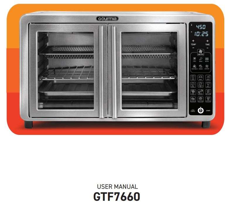 Gourmia GTF7660 Digital Air Fryer Oven User Manual