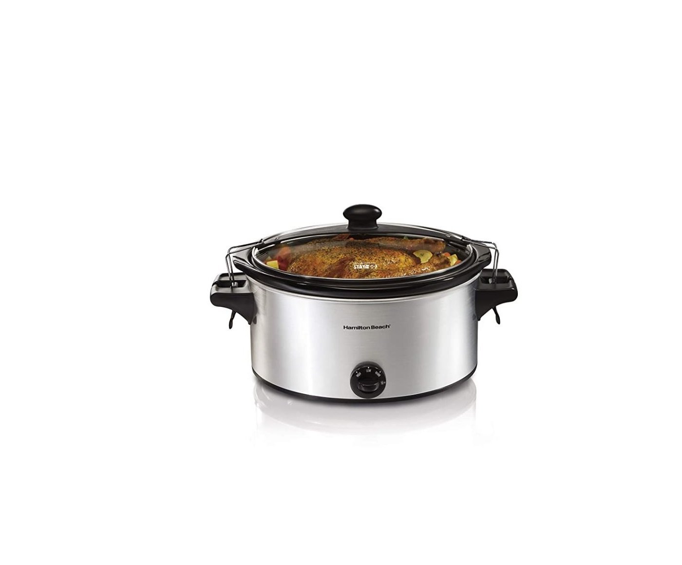 Hamilton 6-Quart Beach Stay or Go Portable Slow Cooker with Lid Lock User Manual