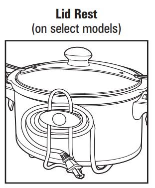 Hamilton 6-Quart Beach Stay or Go Portable Slow Cooker with Lid Lock User Manual - LID REST