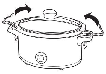 Hamilton Beach 7 Qt. Portable Slow Cooker Serves User Manual - Move wire clips up onto lid