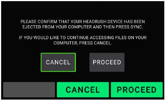 HeadRush MX5 User Manual - Cancel to continue