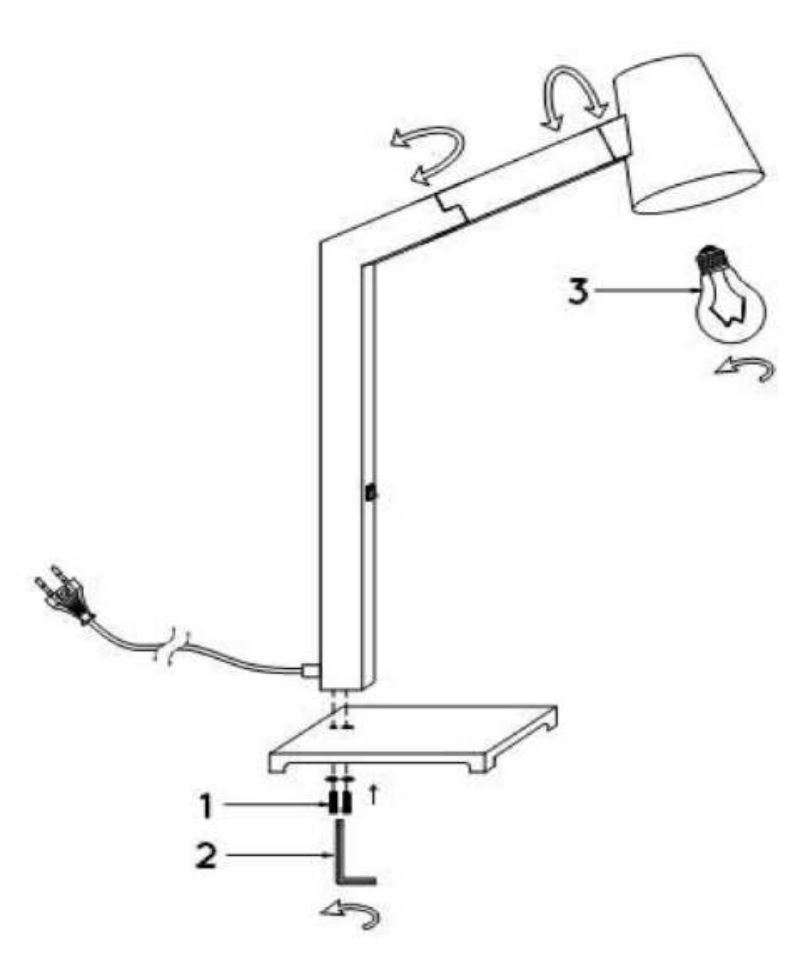 LUCiDE 20610 MIZUKO Desk Lamp Instruction Manual - Fig 2