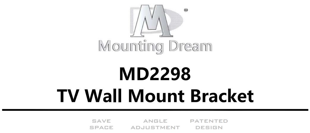 Mounting Dream MD2298 TV Wall Mount Bracket User Manual