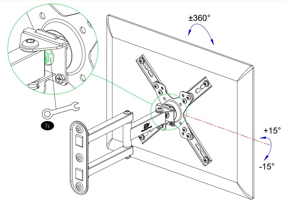 Mounting Dream MD2462 Monitor Wall Mount User Manual - Adjust TV leveling