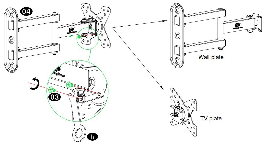 Mounting Dream MD2462 Monitor Wall Mount User Manual - Disassemble Wall Plate Unit into Two Pieces