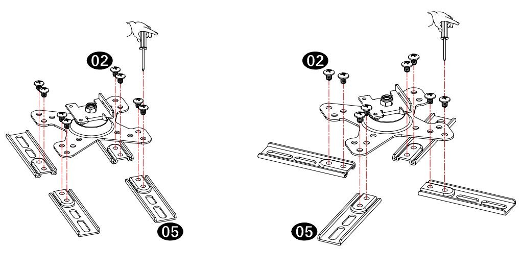 Mounting Dream MD2462 Monitor Wall Mount User Manual - Extended arms assembly example