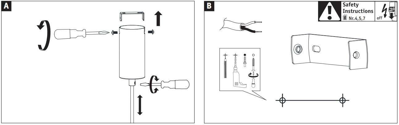 Paulmann 795.19 Runa Pendant Lamp Instruction Manual - Fig A,B