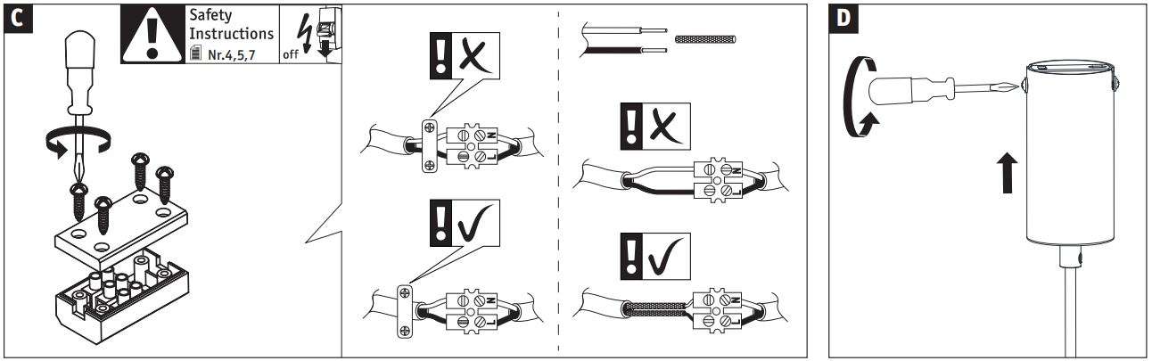 Paulmann 795.19 Runa Pendant Lamp Instruction Manual - Fig C,D