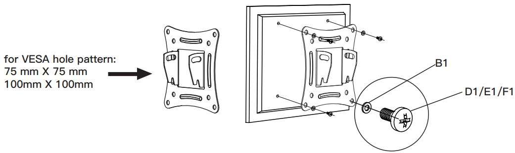 Pipishell PISF1 Full Motion TV Monitor Wall Mount Bracket Articulating Arms User Manual - Step 2-3 Attach the TV Bracket