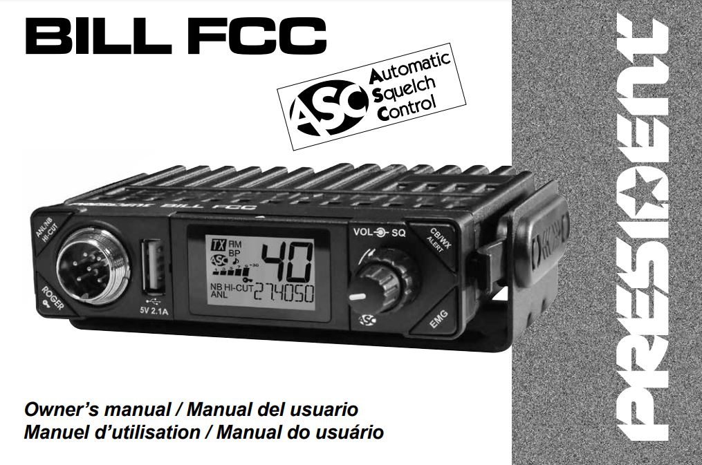 President TXUS001 BILL FCC ASC User Manual