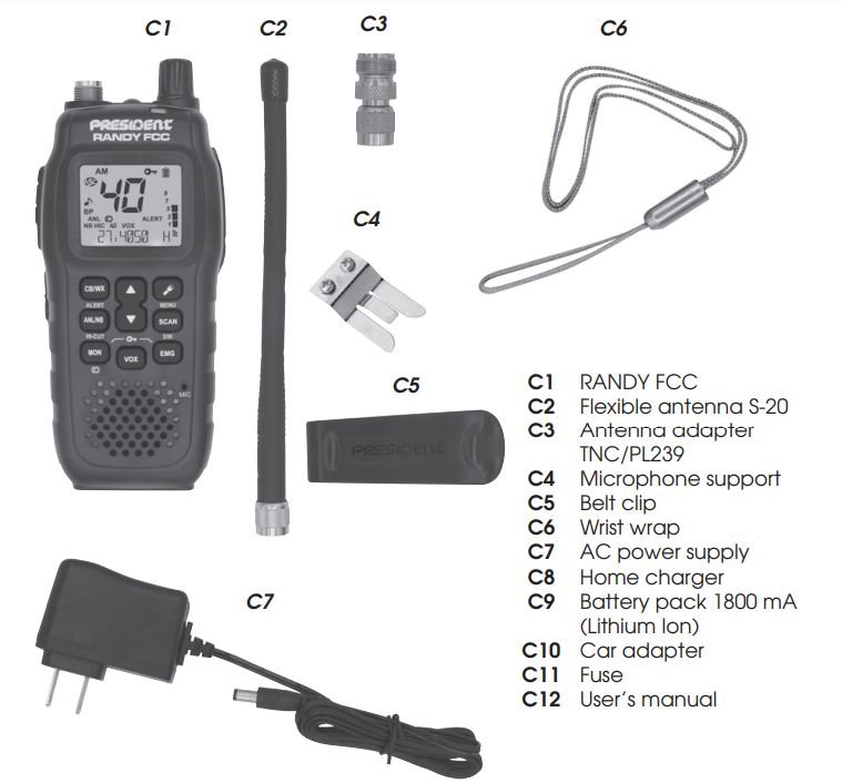 President TXUS611 RANDY FCC Handheld or Mobile CB Radio User Manual - fig 1