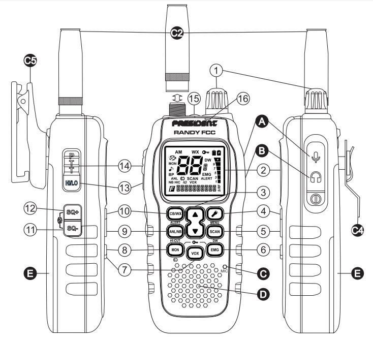 President TXUS611 RANDY FCC Handheld or Mobile CB Radio User Manual - fig 4