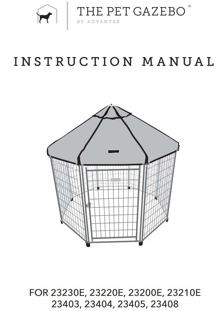 THE PET GAZEBO 23230E Pet Gazebo Instruction Manual