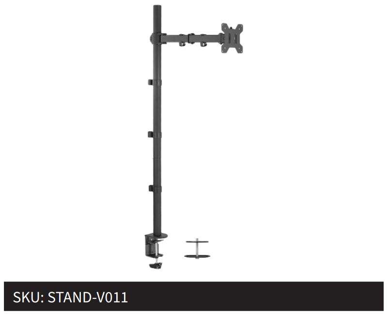 VIVO STAND-V011, STAND-V011W Single Monitor Extra Tall Desk Mount User Manuala