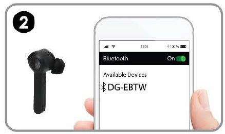 Vibe EB030 True Wireless Earbuds User Guide - Select DG-EBTW from the bluetooth menu