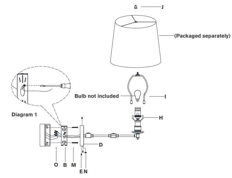 circa LIGHTING AH2012 Gene Swing Arm Instruction Manual - Hardwire assembly
