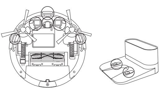 eufy BoostIQ RoboVac 15C MAX User Manual - Clean the Sensors and Charging Pins