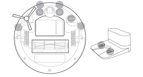 eufy RoboVac G30 Robot Vacuum User Manual - Dust off the sensors and charging contact pins using a cloth or cleaning brush.