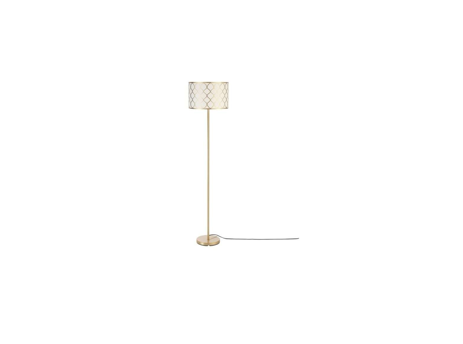 globe 91002364 Kinsley 65 Inch Matte Brass Floor Lamp with Metal Mesh over Cotton Shade User Manual