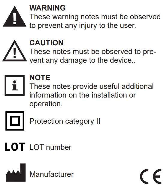 medisana HU 662 Heated Underblanket Instruction Manual - Explanation of symbols