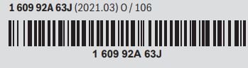 BOSCH AL 1830 CV Cordless Li-ion 3A Fast Battery Charger Instruction Manual - Bar Code