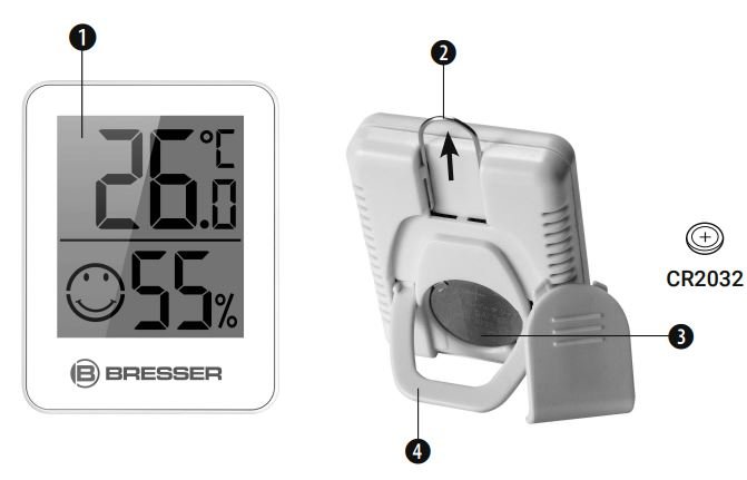 BRESSER 7000015CM3000 ClimaTemp Hygro Indicator Instruction Manual - Product Overview