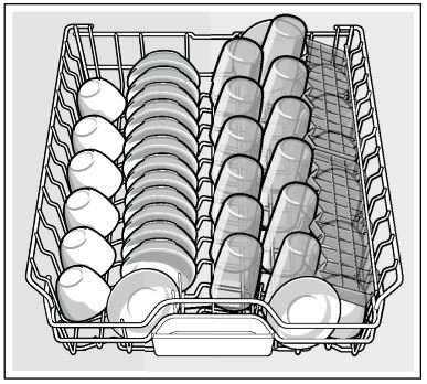Bosch SHEM63W55N 300 Series Dishwasher 24'' Stainless steel User Manual - 12 place setting suggested loading pattern, with third rack cutlery drawer *