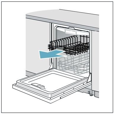 Bosch SHEM63W55N 300 Series Dishwasher 24'' Stainless steel User Manual - Removing/Installing upper rack with Rackmatic®