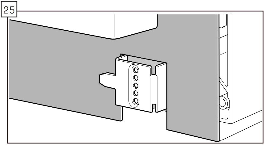Bosch SHSM63W52N 300 Series Dishwasher 24'' White User Manual - Use screw (H) to mount metal brackets to the base as shown.