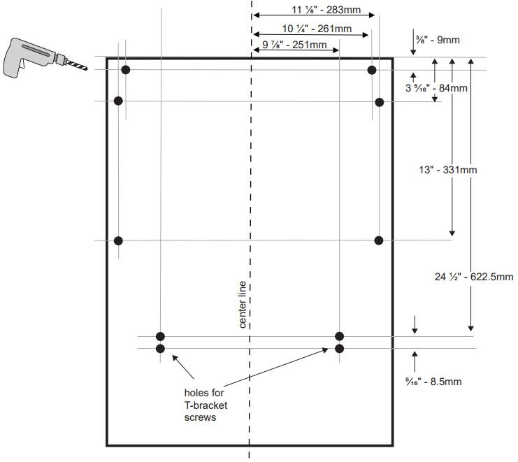 Bosch SHSM63W55N 300 Series Dishwasher 24'' Stainless steel User Manual - Below are the measurements for making a custom door panel from the template