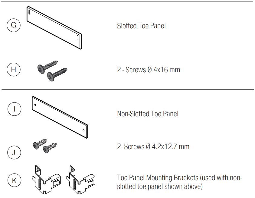 Bosch SHSM63W56N 300 Series Dishwasher 24'' Black User Manual - Toe Panel Kits