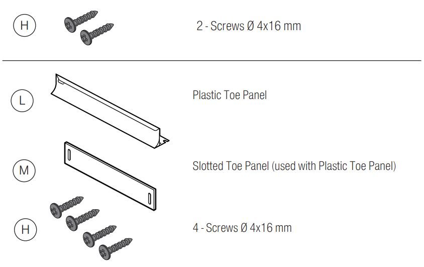 Bosch SHSM63W56N 300 Series Dishwasher 24'' Black User Manual - Toe Panel Kits