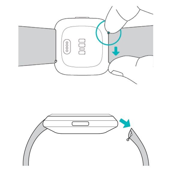 Fitbit Versa 2 Health and Fitness Smartwatch User Manual - Remove a wristband