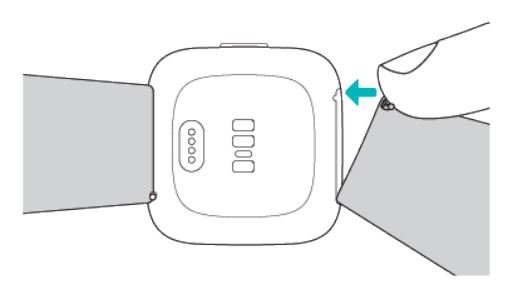 Fitbit Versa 2 Health and Fitness Smartwatch User Manual - While pressing the quick-release lever inward