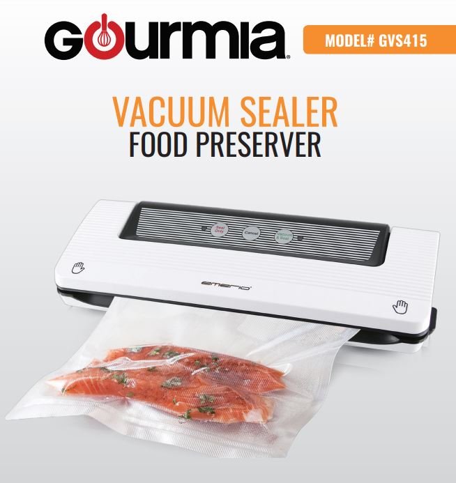Gourmia GVS415 - Multi Function Vacuum Sealer User Manual