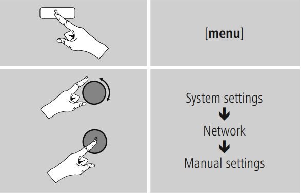 Hama DIT2000 Digital Hi-Fi Tuner User Manual - Manual configuration of network