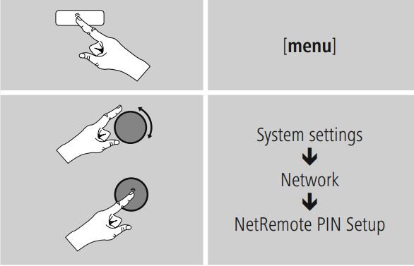 Hama DIT2000 Digital Hi-Fi Tuner User Manual - NetRemote PIN Setup
