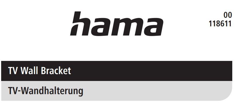 Hama TILT TV Wall Bracket, 1 Star, 66 cm , black User Manual