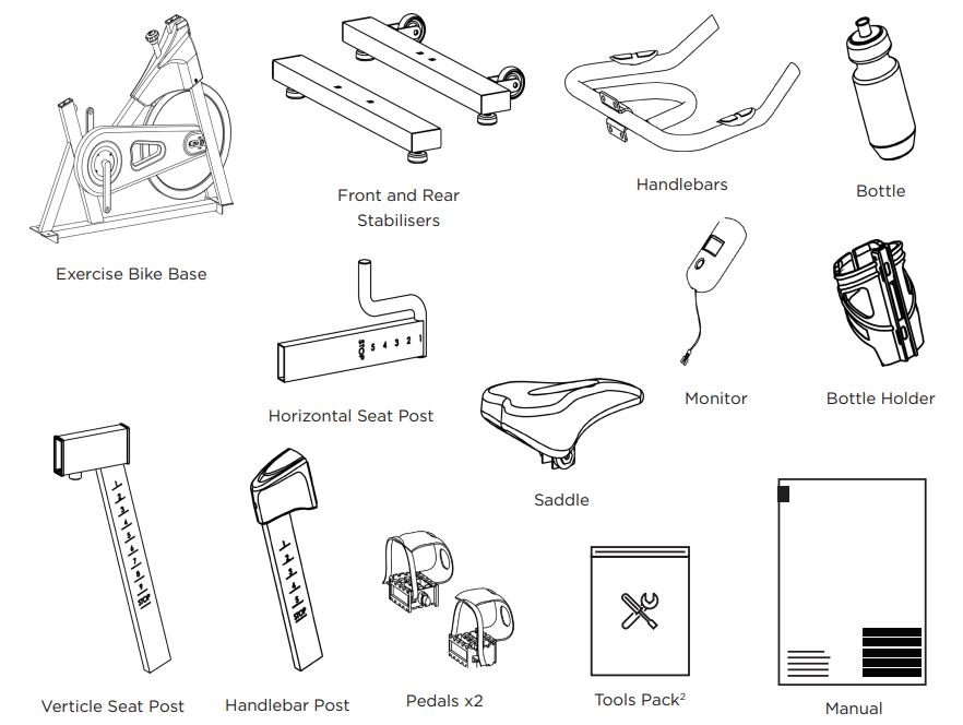 JLL IC300 Indoor Cycling User Manual - BOX CONTENTS