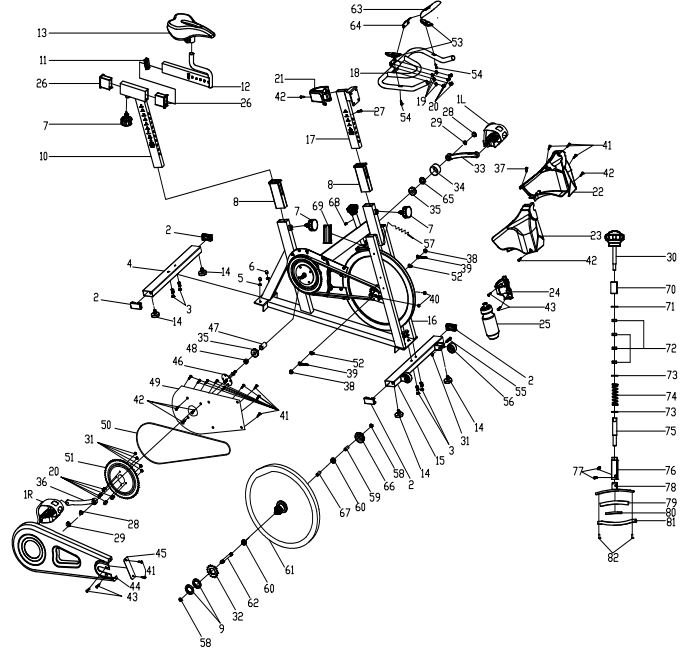 JLL IC300 Indoor Cycling User Manual - EXPLODED DIAGRAM