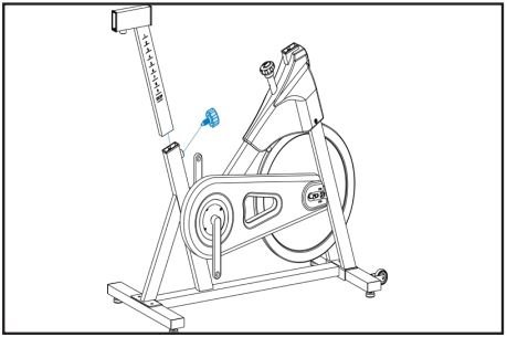 JLL IC300 Indoor Cycling User Manual - Slide the verticle seat post into the frame and secure