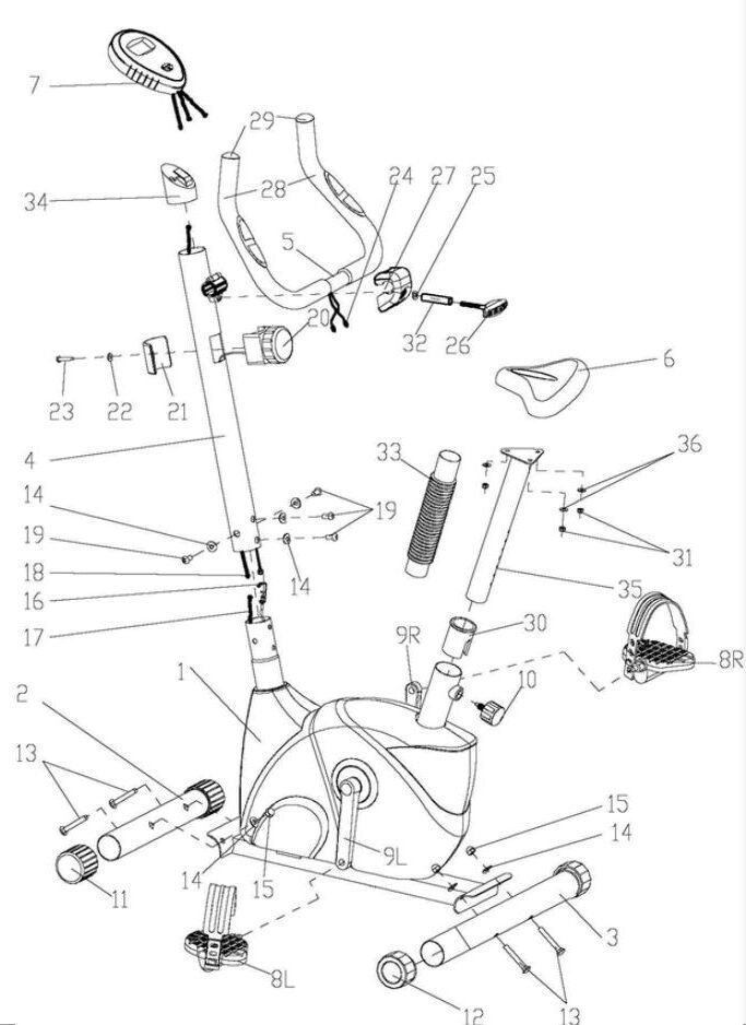 JLL JF100 Upright Exercise Bike User Manual - DIAGRAM