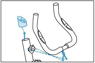 JLL JF100 Upright Exercise Bike User Manual - Feed the two wires from the handlebars into the handlebar post and pull them up through the top