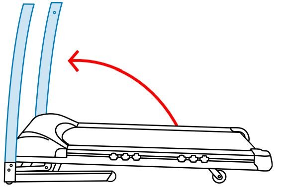 JLL S300 Folding Treadmill User Manual - Raise up the vertical frame bars on both sides.
