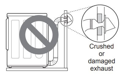 LG DLE7150W Ultra Large Capacity Electric Dryer User Manual - Make sure the ductwork is not crushed or restricted