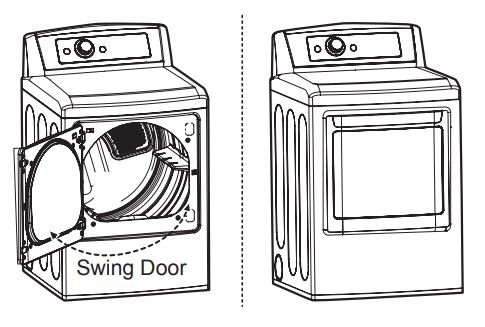LG DLE7150W Ultra Large Capacity Electric Dryer User Manual - Test the swing of the door to make sure the