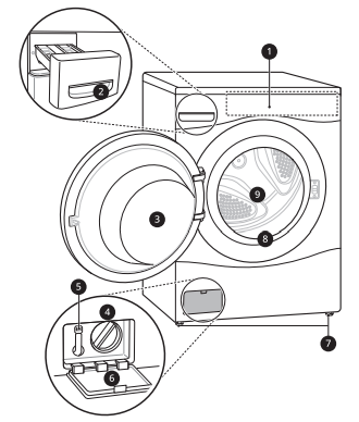 LG WM4000HWA Ultra Large Capacity Smart wi-fi Enabled Front Load Washer User Manual - front view