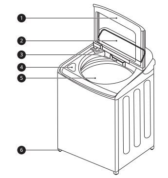 LG WT7005CW Ultra Large Capacity Top Load Washer User Manual - Front View