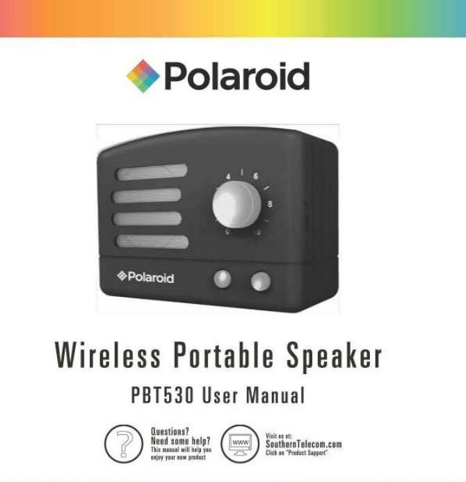 Polaroid PBT9518 Wireless LED Speaker User Manual