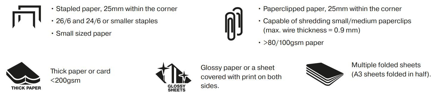 ReXel Secure X8 Cross Cut Paper Shredder Instruction Manual - CAN shred the following